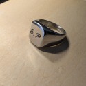 Stainless Steel Men's Stainless Steel Ring 16 mm Square Tray - Initial Engraving Possible