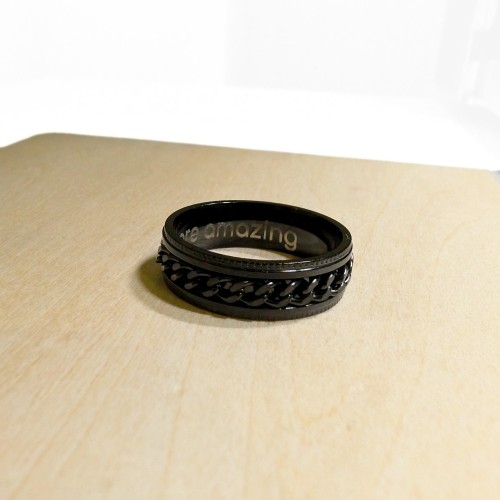 Herrenstahl-Anti-Stress-Ring mit Rotationskette - anpassbar