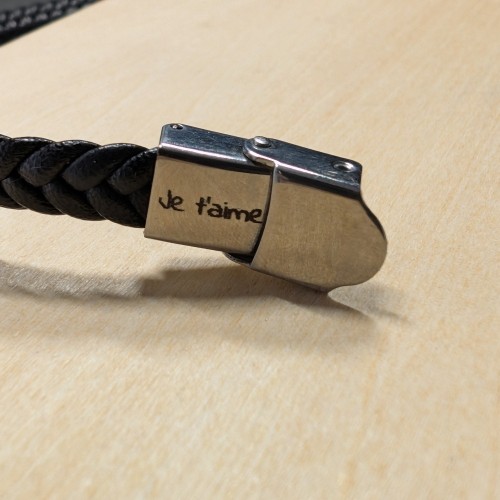 Herren Lederbandverschluss Stahlplatte Custom Gravur