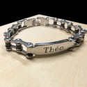 Pulsera gourmet de los hombres Cadena de motocicleta de acero para el ciclista Placa personalizada