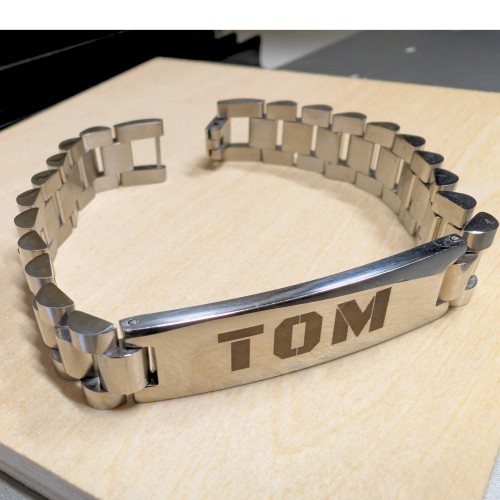 Herren-Gourmet-Armband-Stahl-Mesh-Uhr 21cm kundengerecht zu Engraver