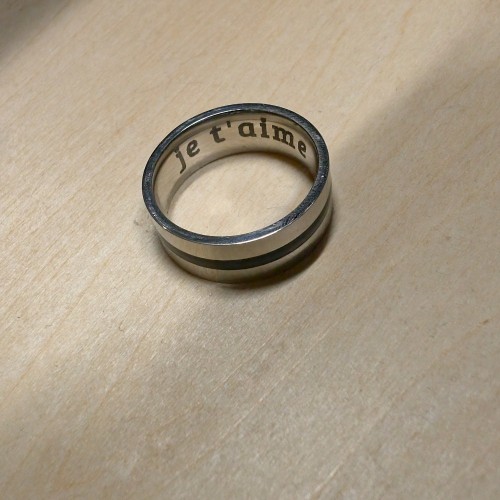 Men's ring ring Biper Stainless steel Custom Black Central Band