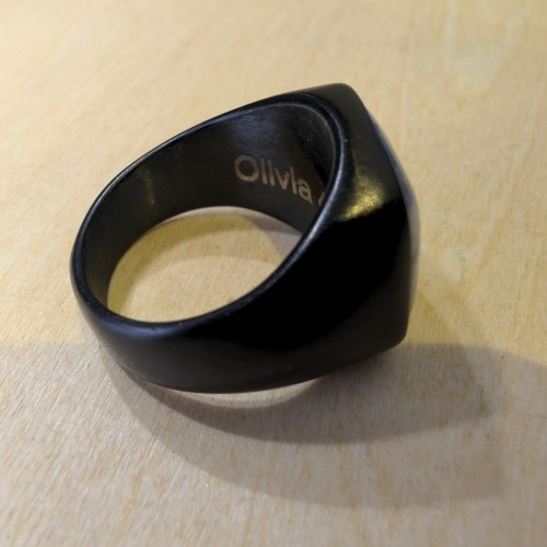 Black hairline man original steel ring top sodalite stone