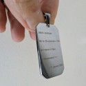 Customizable Military Military Plate Pendant Necklace to Engraver