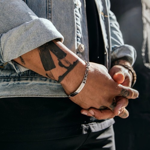 pulsera de los hombres de Figaro - Pulsera personalizada de Figaro al hombre grabador