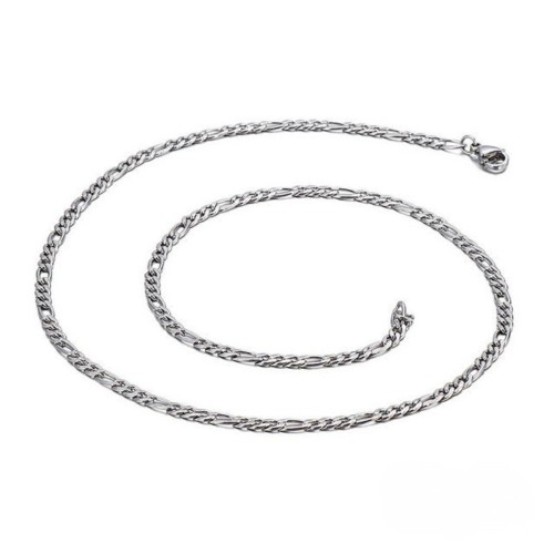 Collar de cadena Malla Figaro Silver de acero inoxidable para hombres 3mm