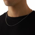 Collar de cadena Malla Figaro Acero inoxidable Silver Silver 2mm