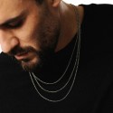Collar de cadena Malla Figaro Acero inoxidable Silver Silver Hombre 2mm de longitud