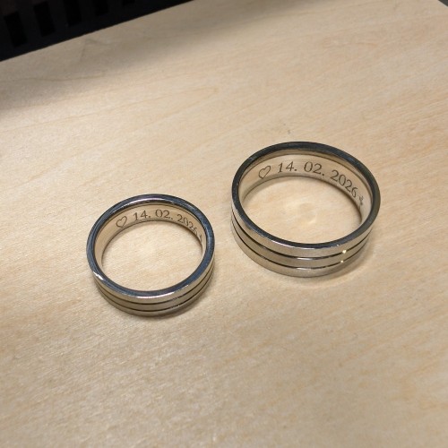 Anello Alleanza Engagement Wedding Man Donna Acciaio Due Grooves