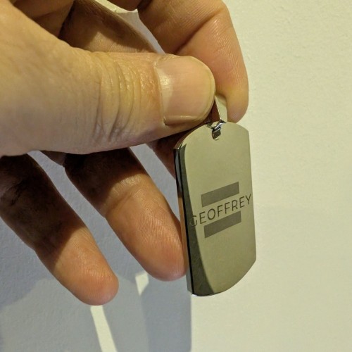 Collana a sospensione Piatto identitativo militare Acciaio inossidabile personalizzato