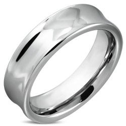 Bague alliance mariage homme carbure de tungstène de forme concave