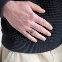Ring Alliance of Wedding Man Stainless Steel & Walnut Wood