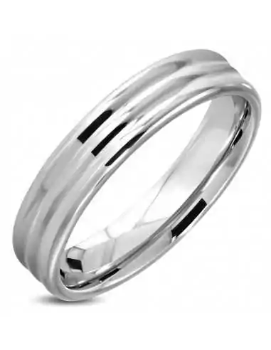 Ehering für Damen und Herren aus Wolfram mit 3 gewölbten Ringen