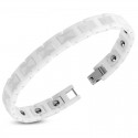 Bracciale barbazzale da uomo in ceramica con maglie magnetiche H 19cm