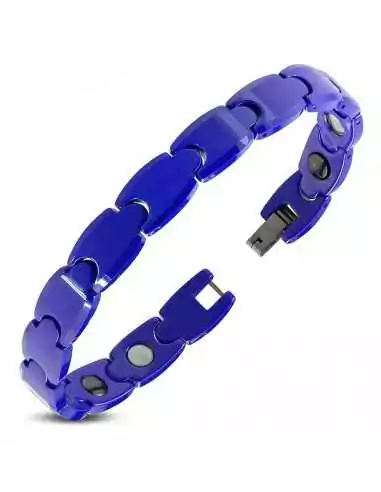 Blaues Herren-Kettenarmband aus Keramik mit Puzzle-Gliedern, 20 cm