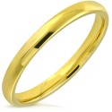 Anillo de boda de 3 mm chapado en oro de 18 quilates para hombre y mujer