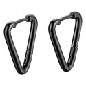 Men's Triangle Men's Earrings in Black Stainless Steel - Minimalist Style