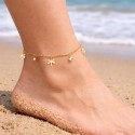 Ankle chain Butterflies for woman in gold stainless steel with adjustable end gold