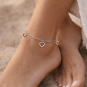 Chaîne de Cheville Réglable Femme Acier Inoxydable Doré – Pampilles Cœur