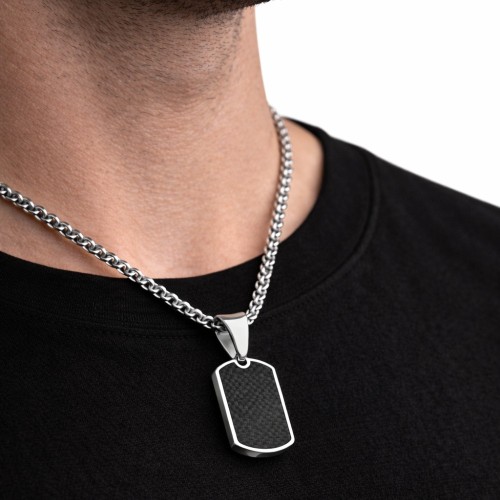 Carbon Military Plate & Stainless Steel - Customizable American Tag Dog