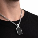 Plaque Militaire Carbone & Acier Inoxydable – Dog Tag Américain Personnalisable