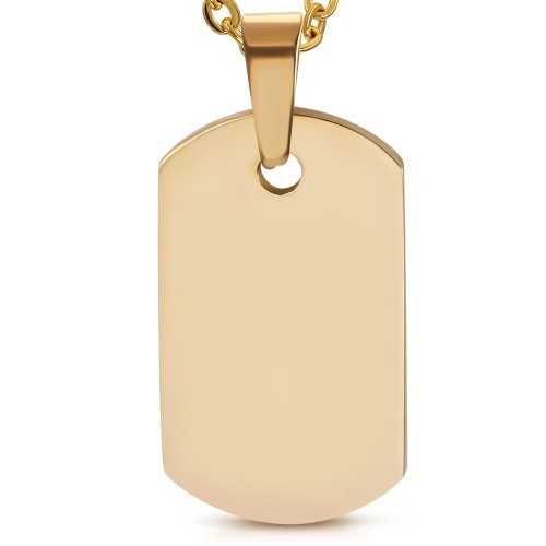 Pendentif femme acier placage cuivre petite plaque militaire à graver