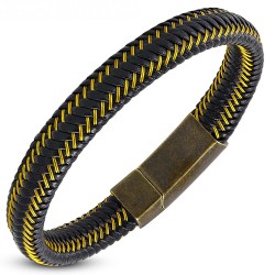 BRACELET GOURMETTE POUR HOMME EN VERITABLE CUIR ET FERMOIR ACIER 316L PROMO NEUF