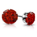 Pair of Men's Man Earrings Steel Zircon Round Round 7mm