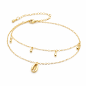 Cheville Chain Golden Woman Coffee Grains – Double Rang Adjustable