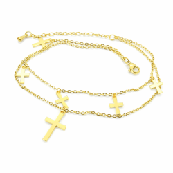 Cross ankle chain: Refined, Christian and delicate