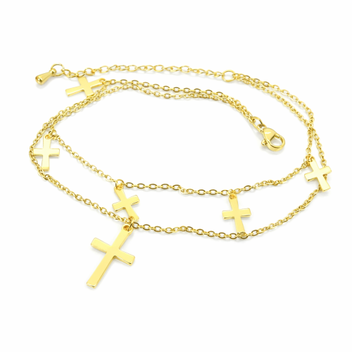 Cross ankle chain: Refined, Christian and delicate