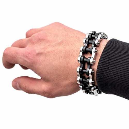 Bracelet XXL wide gourmet man steel bike chain bike biker 21cm