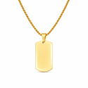 Pendant Male Military Plate Gold Steel Customizable and Chain