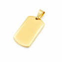 Pendant Military Plate Mility Gold Customizable Steel