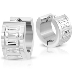 Men's Earrings Stainless Steel Engraving Roman Numerals