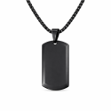 Collier Pendentif Homme Plaque Militaire Acier Inoxydable Noir – Dog Tag Personnalisable
