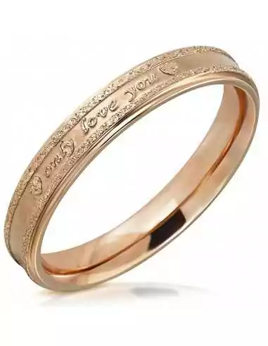 Anello anello di fidanzamento donna in acciaio rosa affermazione ti amo solo