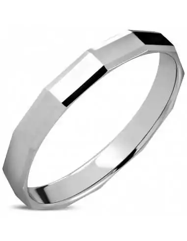 Anello anello alleanza matrimonio donna uomo tungsteno sfaccettato 3mm