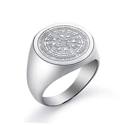 Ring Siegelring Mann Stahl Sternenkompass Abenteurer moderner Look
