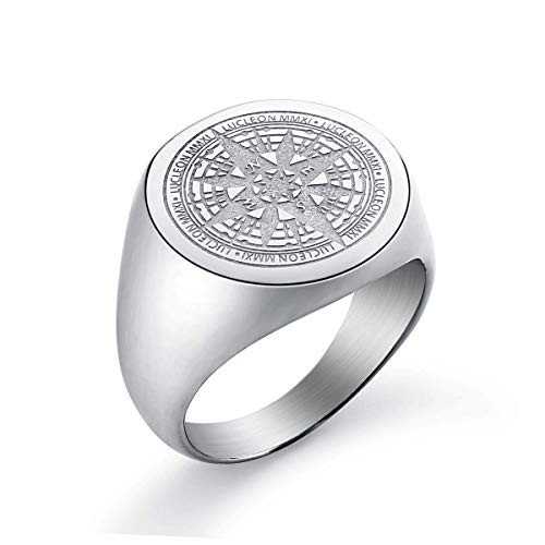 BAGUE BIJOU HOMME ADO ANNEAU ACIER NEUVE BIBLE PRIERE NOTRE PERE