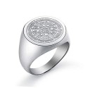 Anillo anillo anillo hombre acero estrellado brújula aventurero look moderno