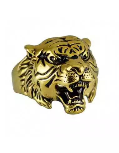 Originale anello da uomo in acciaio inossidabile con testa di tigre a bocca aperta