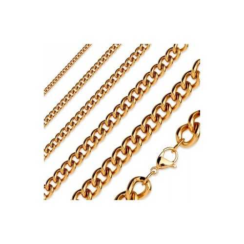 Collana catena donna uomo rame acciaio maglia cubana 3mm 50cm