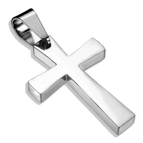 Men's pendant in the shape of a Latin cross made of stainless steel