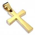 Pendente per uomo croce latino color oro in acciaio inossidabile