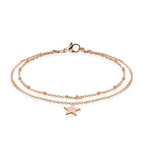 Adjustable double ankle strap woman copper steel star