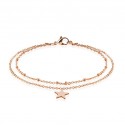 Adjustable double ankle strap woman copper steel star