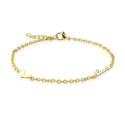 Pulsera de cadena de tobillo ajustable Mujer de acero de oro color amorosa