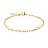 Bracelet chaine de cheville réglable femme acier couleur or love coeur