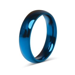 Engagement Ring Woman Men Couple Stainless Steel Color Blue 6mm - Custom ring